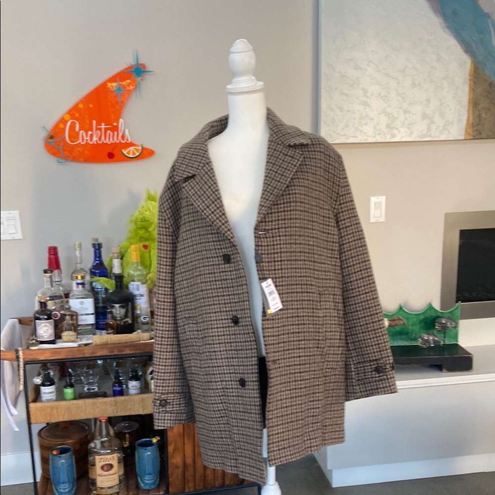 Todd Snyder Brown Houndstooth Carcoat